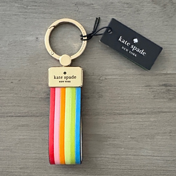 Kate Spade Multicolor Stripe Keychain NWT - Picture 1 of 2